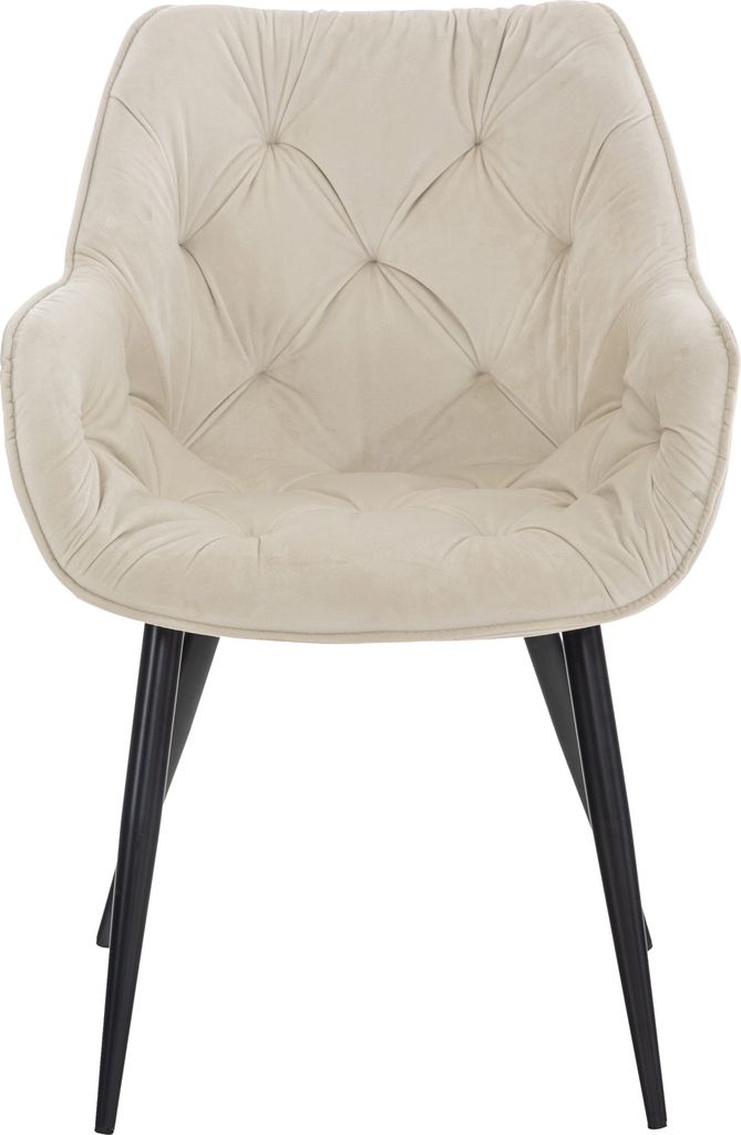 4er Set Stuhl HLO-CP88 Samt creme