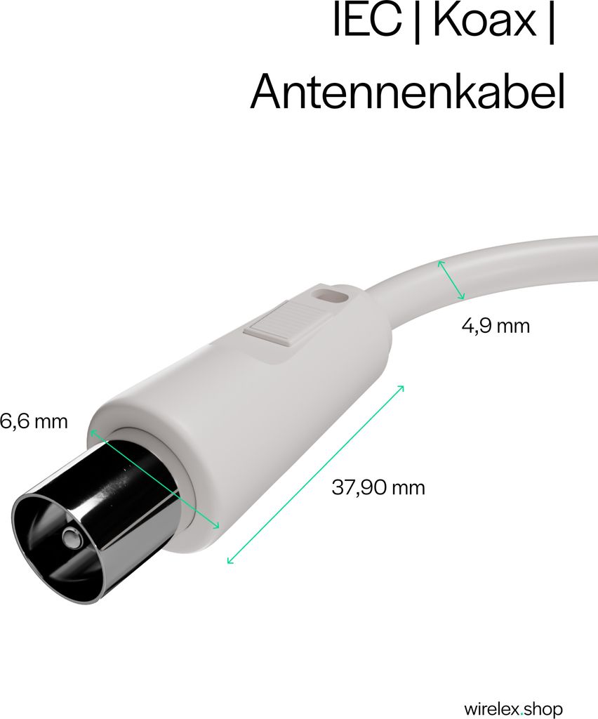 Antennenkabel, BZT - CE > 100 dB, weiß, 10,0m