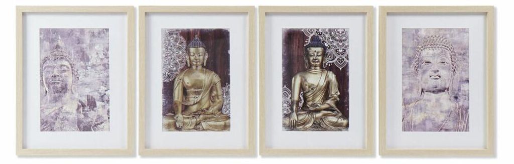 Bild DKD Home Decor polystyrol Buddha (4 pcs) (35 x 2.5 x 45 cm)