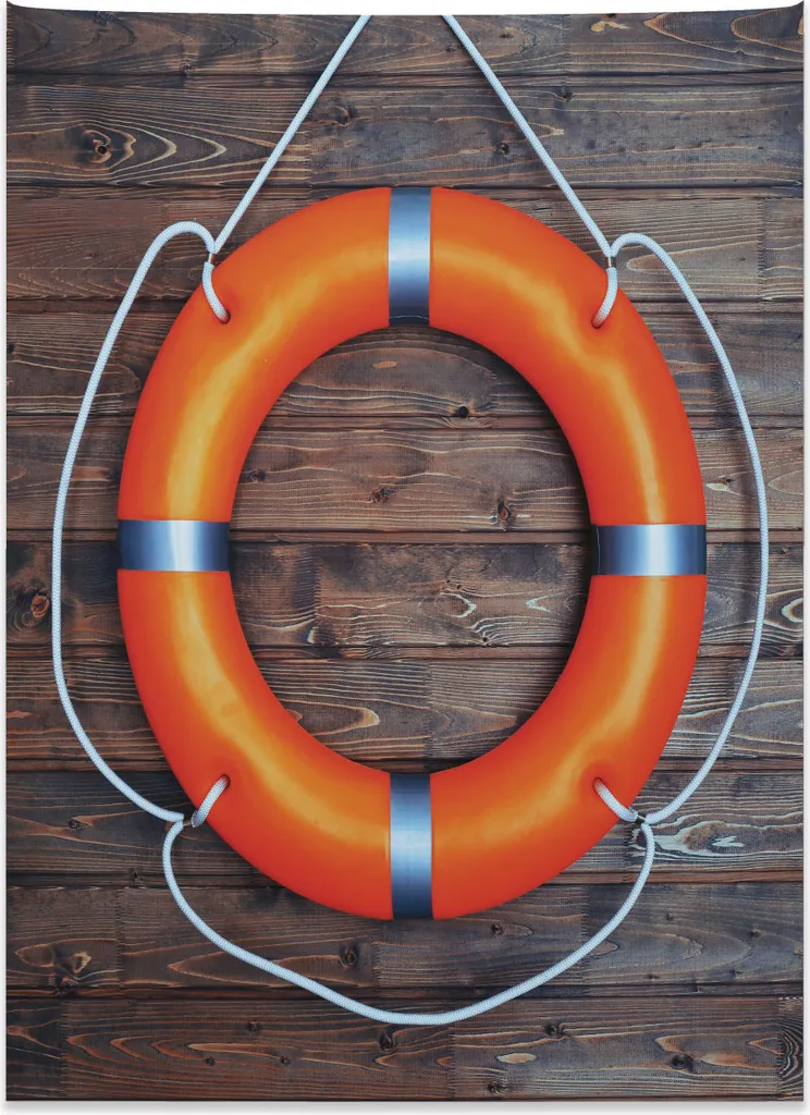 Abakuhaus Tappeto Nautico Salvagente - Arazzo Mare Arancione 110x150cm