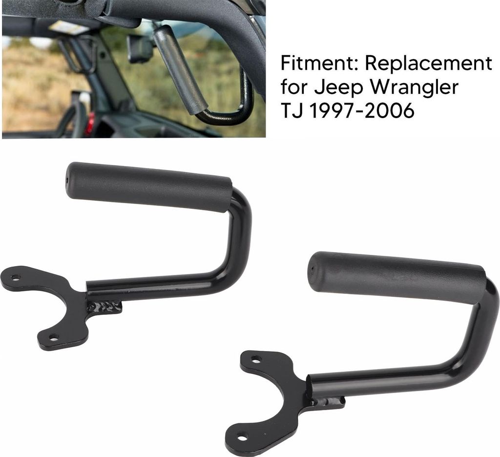 Auto-Haltegriffe vorne, schwarz pulverbeschichtet, Ersatz für Jeep Wrangler TJ 1997–2006