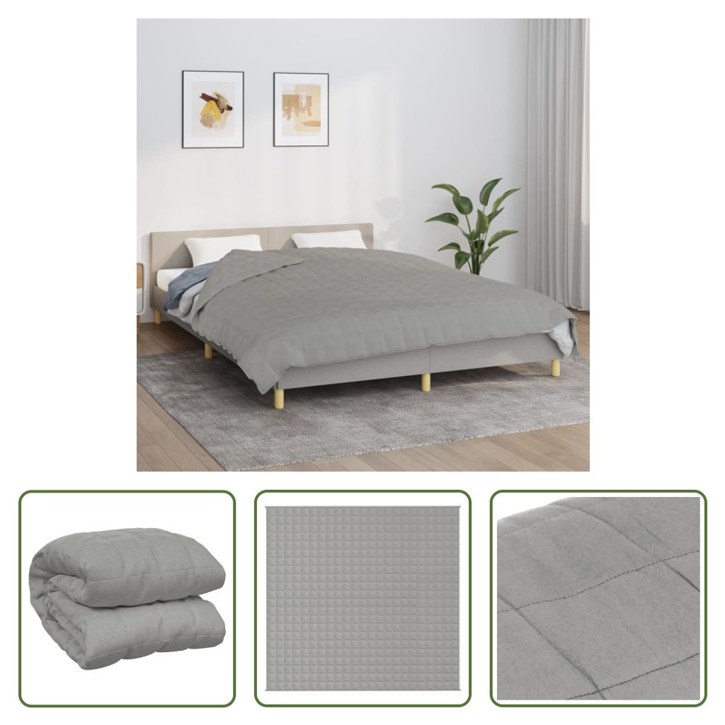 The Living Store Gewichtsdecke Grau 220x235 cm 15 kg Stoff Produktbild 