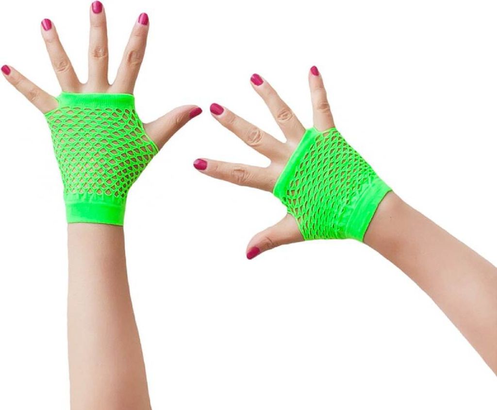 Oblique Unique Netzhandschuhe kurz fingerlos Party Karneval Produktbild 