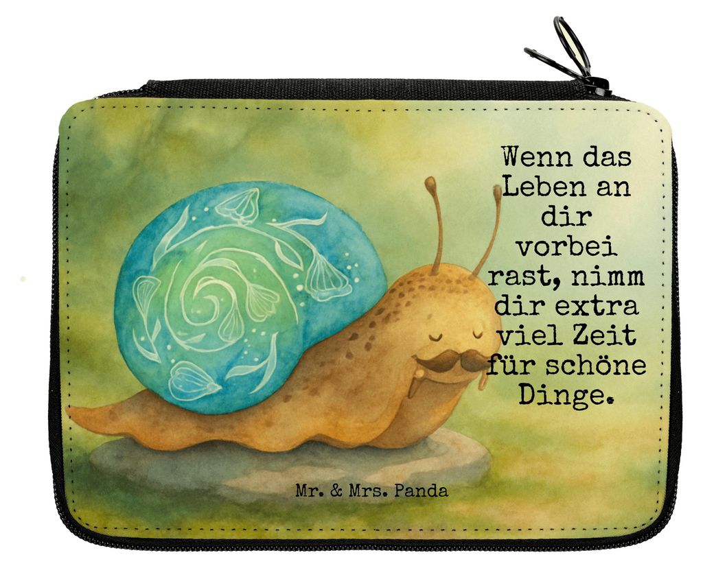 Mr. & Mrs. Panda Bleistiftetui Schnecke Sir Design - Weiß - Geschenk, Weisheit, Lebenszeit, Mäppchen, Lebensmut, Federtasche, Federmäppchen, Sch...