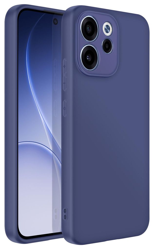 Avizar, Stoßfeste Silikonhülle mit oleophober Beschichtung für Oppo Reno 15F / 15 FS, Nachtblau