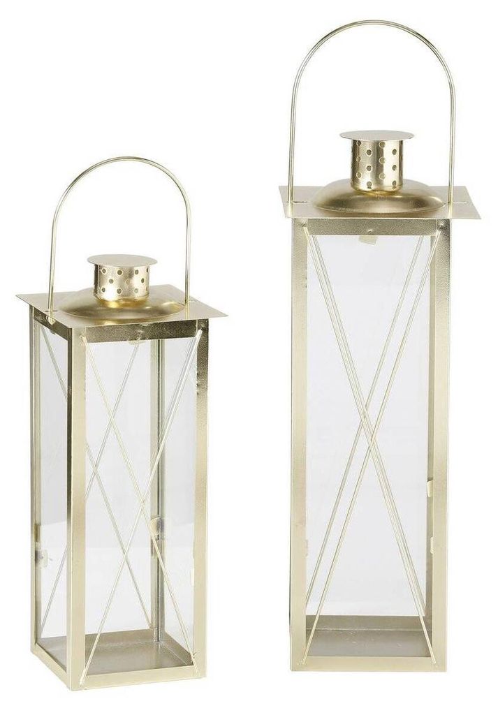 Złote lampiony FAROL, 2 metalowe latarenki Zdjęcie produktu 