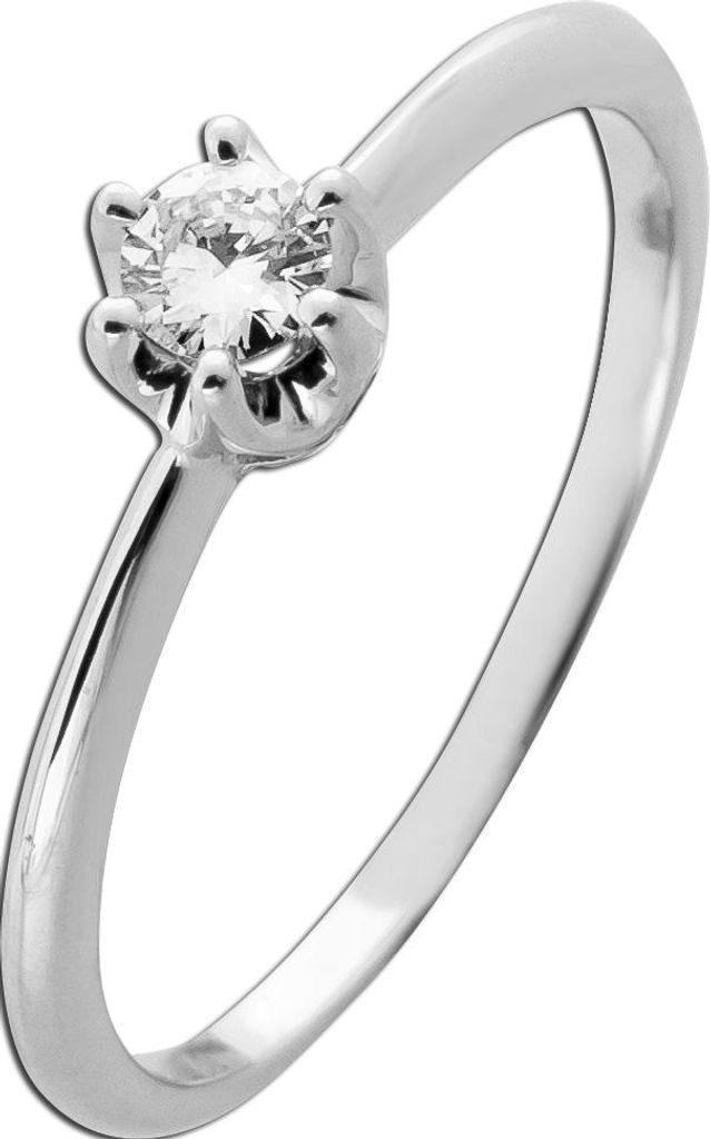 Solitärring Weissgold 585 14 Karat Brillant 0.20ct Verlobungsring 19