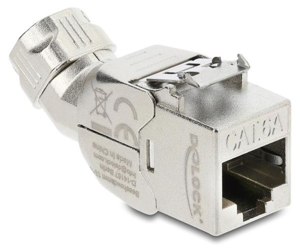 Delock Keystone Modul RJ45 Buchse zu LSA Cat.6A mit Metall Latch
