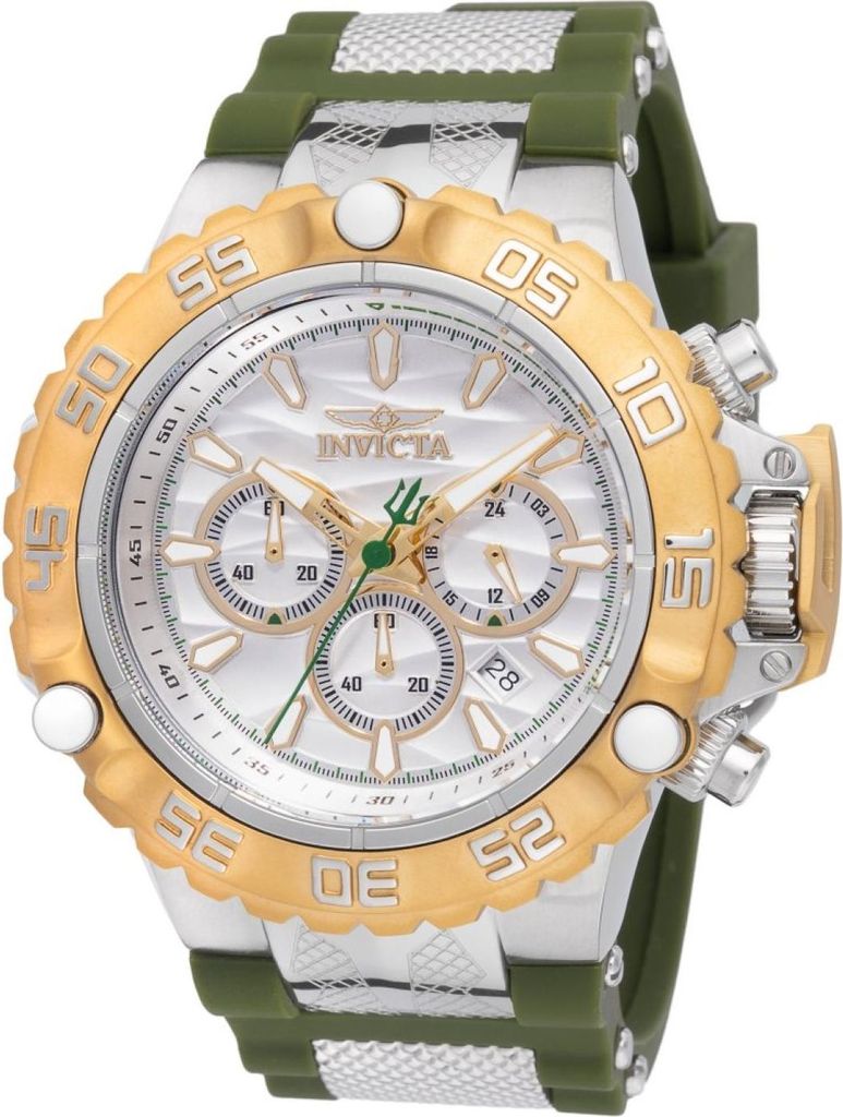 Invicta Subaqua - Poseidon 48554 Herren uhr - Wasserdicht - Analog - Quarzuhrwerk - Edelstahl mit silbernen zifferblat - 55mm