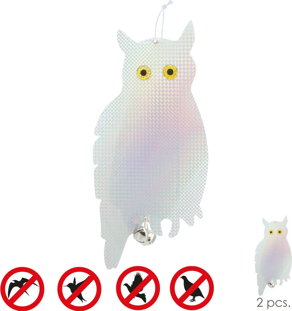 Kit 2 Gufi Riflettenti Anti-Piccione per Balcone e Terrazzo