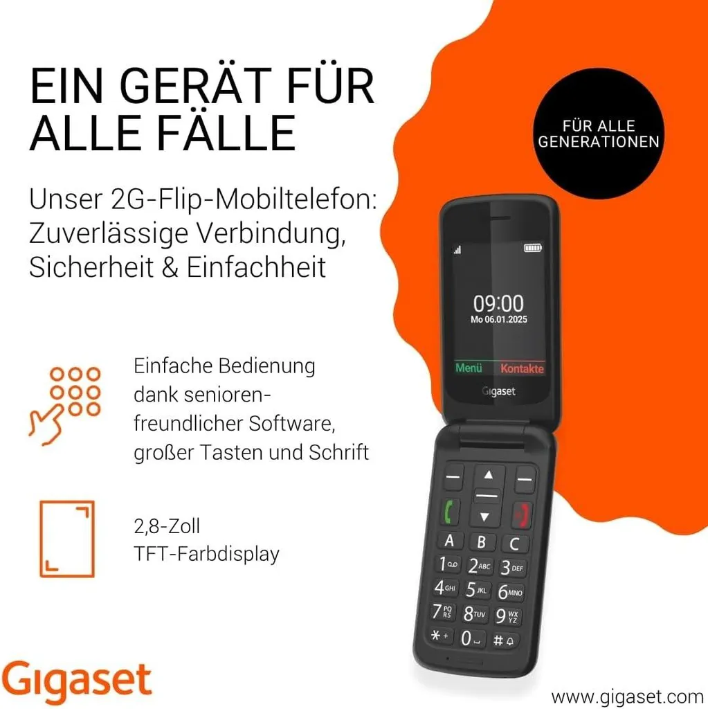 Téléphone portable noir GL 595 Geemarc avec grand écran et SOS - 10