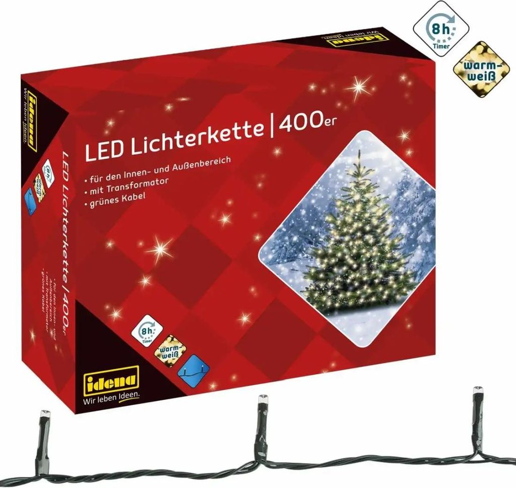 LED Lichterkette 400er WW,8h Timer,47,90m, für Innen und Produktbild 