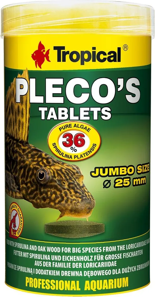Tropical Pleco's Tablets 250 ml - Cibo Vero per Pesci da Fondo