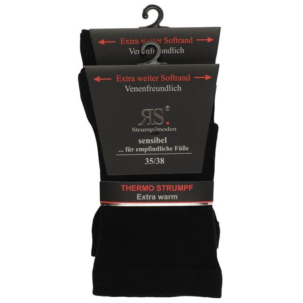 RS Harmony Thermosocken extra weit ohne Gummi Schwarz 2 Produktbild 