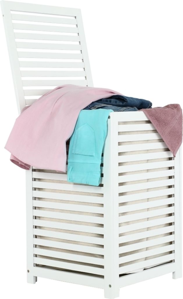 Kondela Müll für Wäsche Basketball - Bambus / weiß / Beige Produktbild 