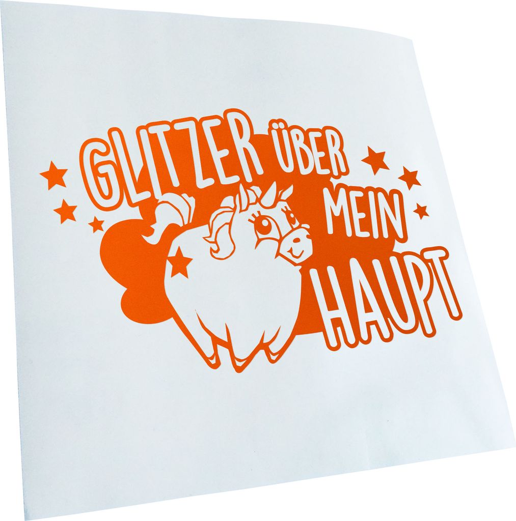 Kiwistar - Autoaufkleber - Glitzer über Mein Haupt Heckscheibe - Aufkleber für Auto Kfz Fahrrad, LKW, Truck Mofa
