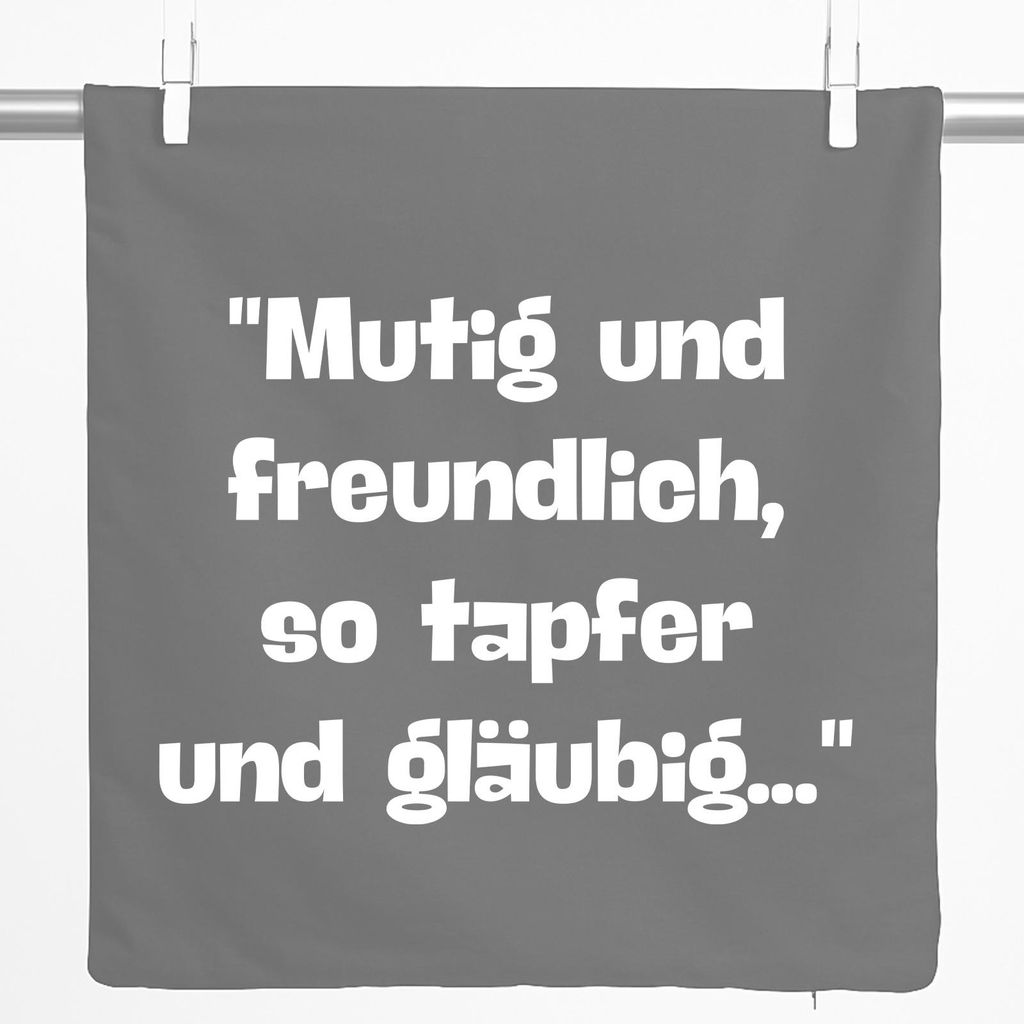 Huuraa Kissenbezug Mutig freundlich tapfer und gläubig Produktbild 