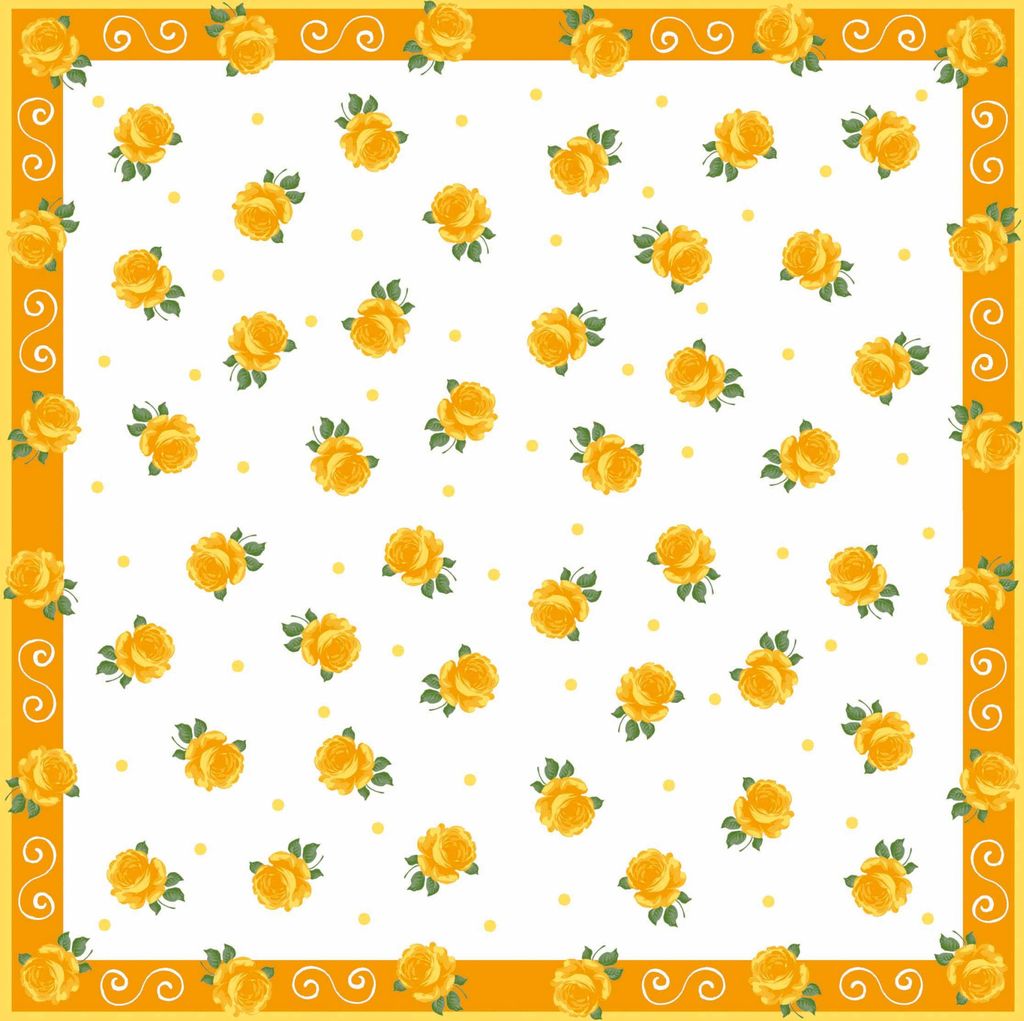 Sovie HOME Tischdecke Rosita in Gelb aus Linclass Airlaid 80 x 80 cm, 1 Stück - Floral gelbe Rosen
