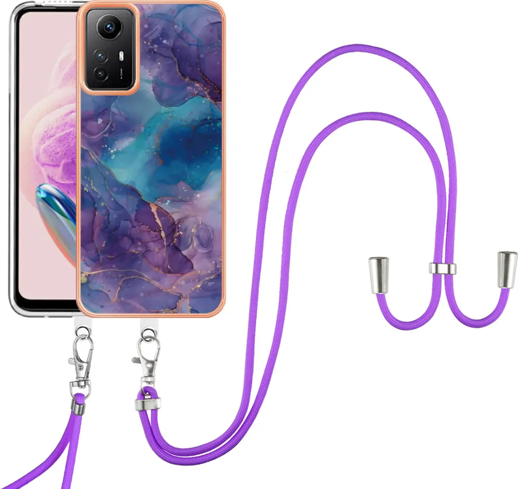 Custodia Xiaomi Redmi Note 12S con Cordino Blu Scuro | Protezione TPU
