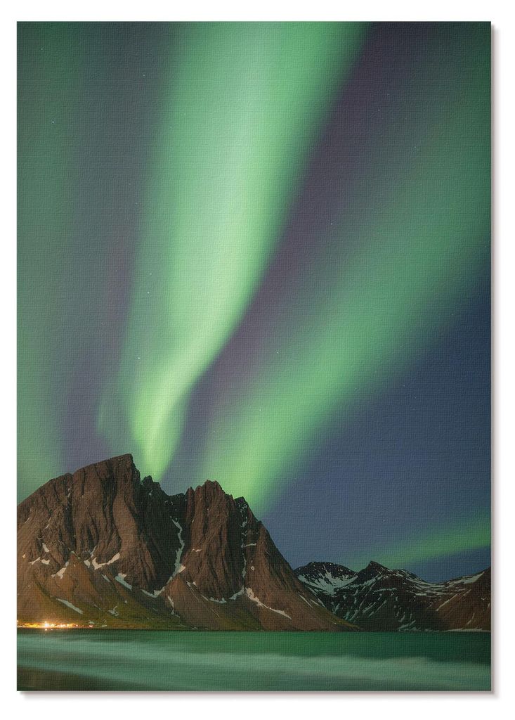POSTER - 59x84 cm (A1) - Into - Zauberhafter Himmel, Licht, grüne Berge, beeindruckend - Wandbild für Wohnzimmer Schlafzimmer & Flur, Modernes Po...