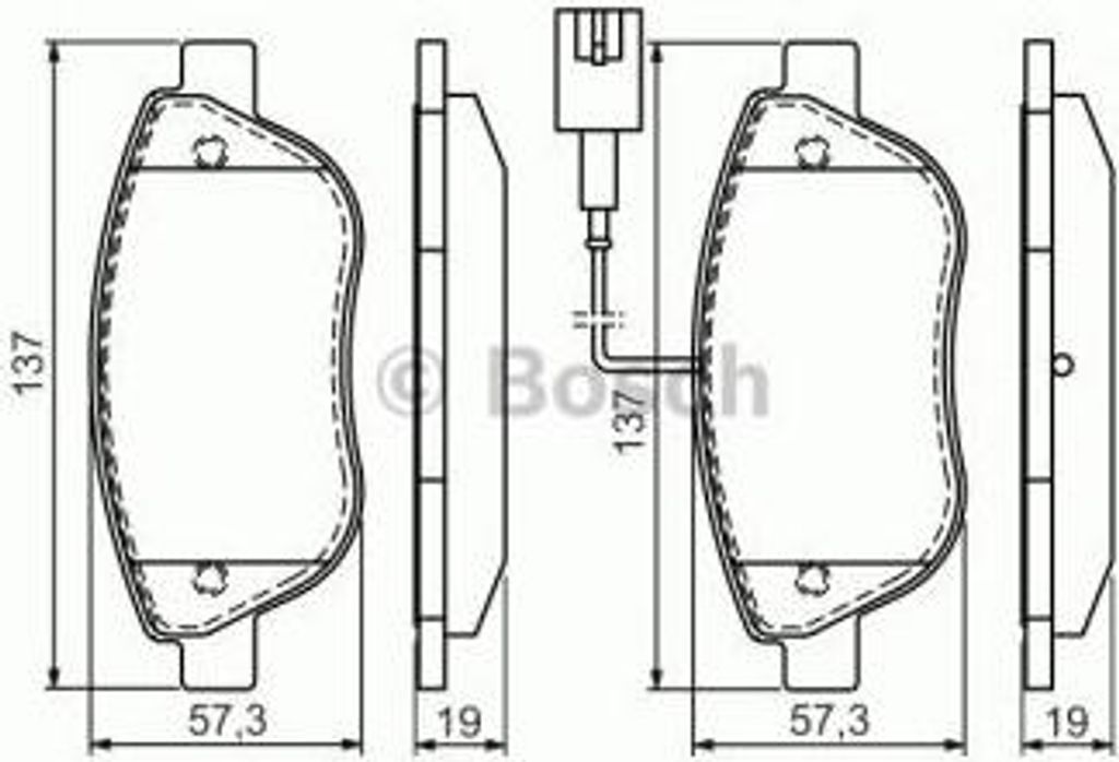 Bosch Bremsbelagsatz, Scheibenbremse Vorderachse 0 986 424 596