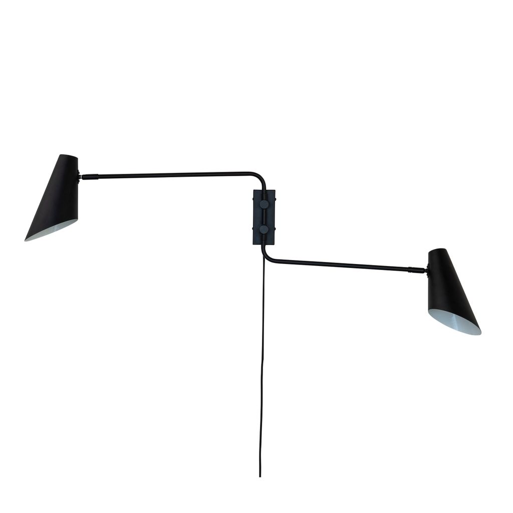 Wandleuchten Wandlampe LED Wandbeleuchtung Leselampe Deko Nachttischlampe Wohnzimmer Metall Schlafzimmer Cale zweifach Schwarz