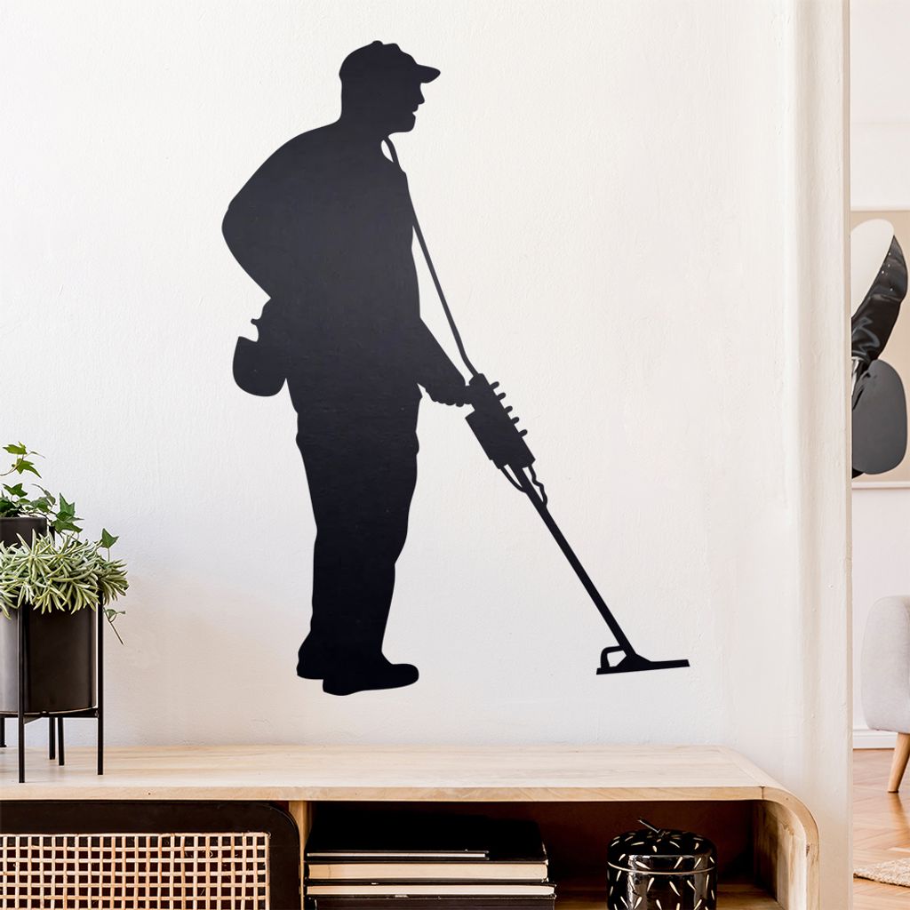 Metalldetektor Schatzsuche Wandtattoo Wandaufkleber Wall Sticker - Dekoration, Küche, Wohnzimmer, Schlafzimmer, Badezimmer