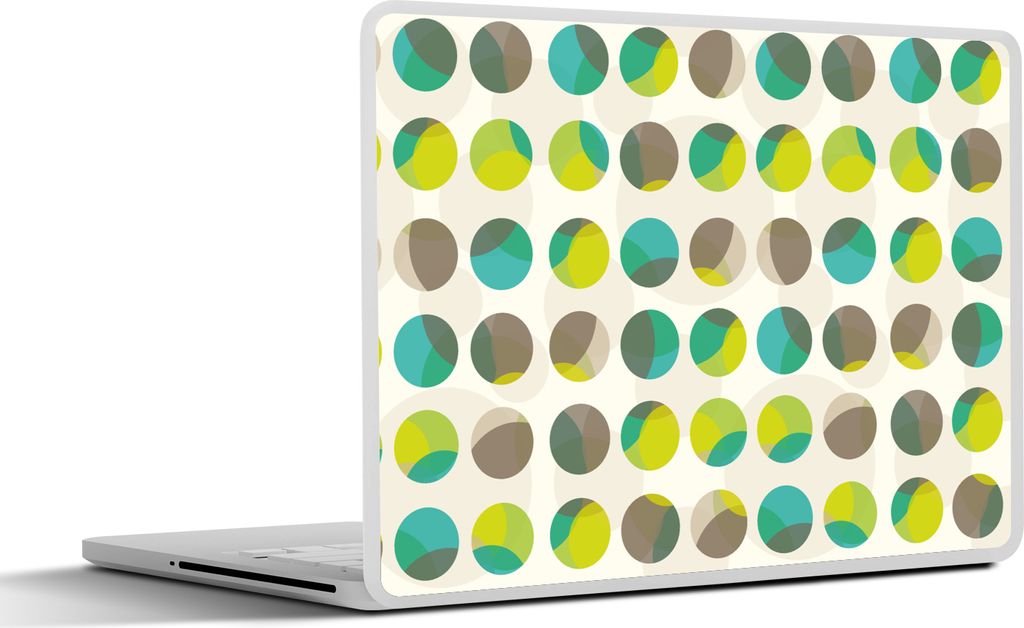 MuchoWow Laptop Aufkleber Sticker Cover Kreis - Grün - Muster 32.5x23.5 cm - Sticker für Laptop - Selbstklebend