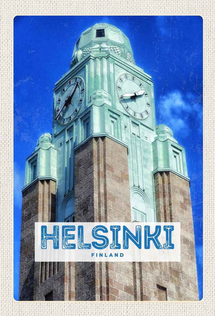 vianmo Holzschild 30x20 cm Helsinki Finnland Kirche Architektur Bildmotiv Reisemotiv Abenteuer Reisen