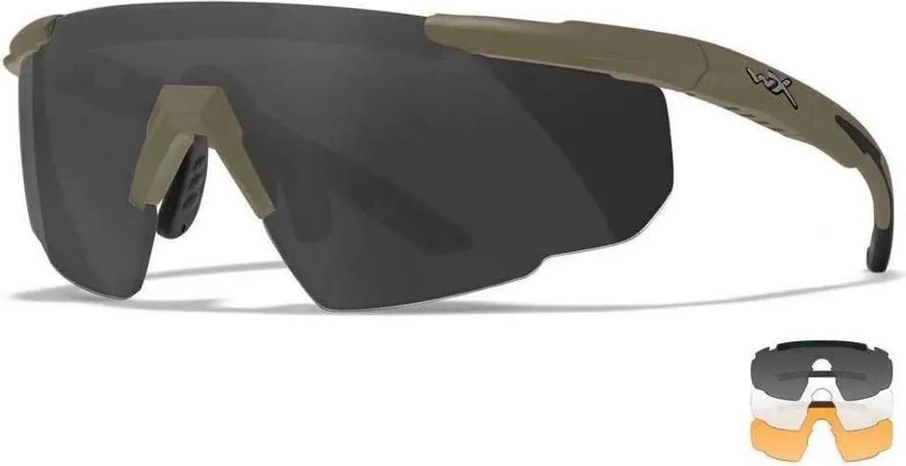 Lunettes tactiques incassables Wiley X Saber Advanced 308T Tan 3 verres