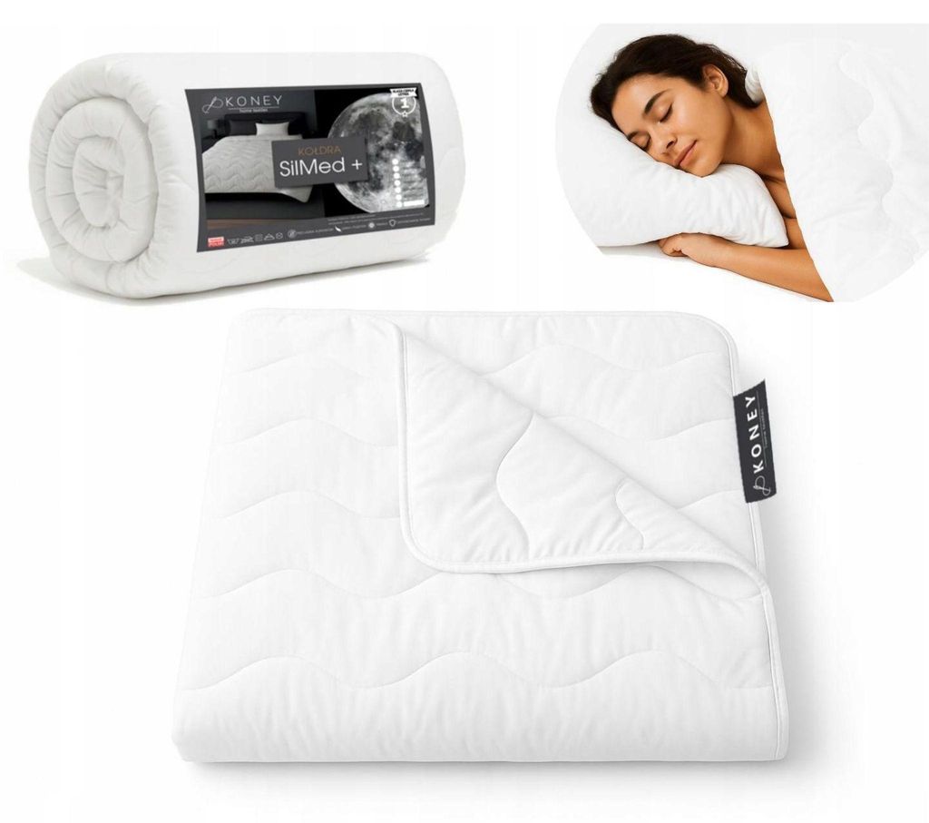 Bettdecke - Sommer - 200x200 cm - Warm - Weiß - aus Mikrofaster und SILIKON