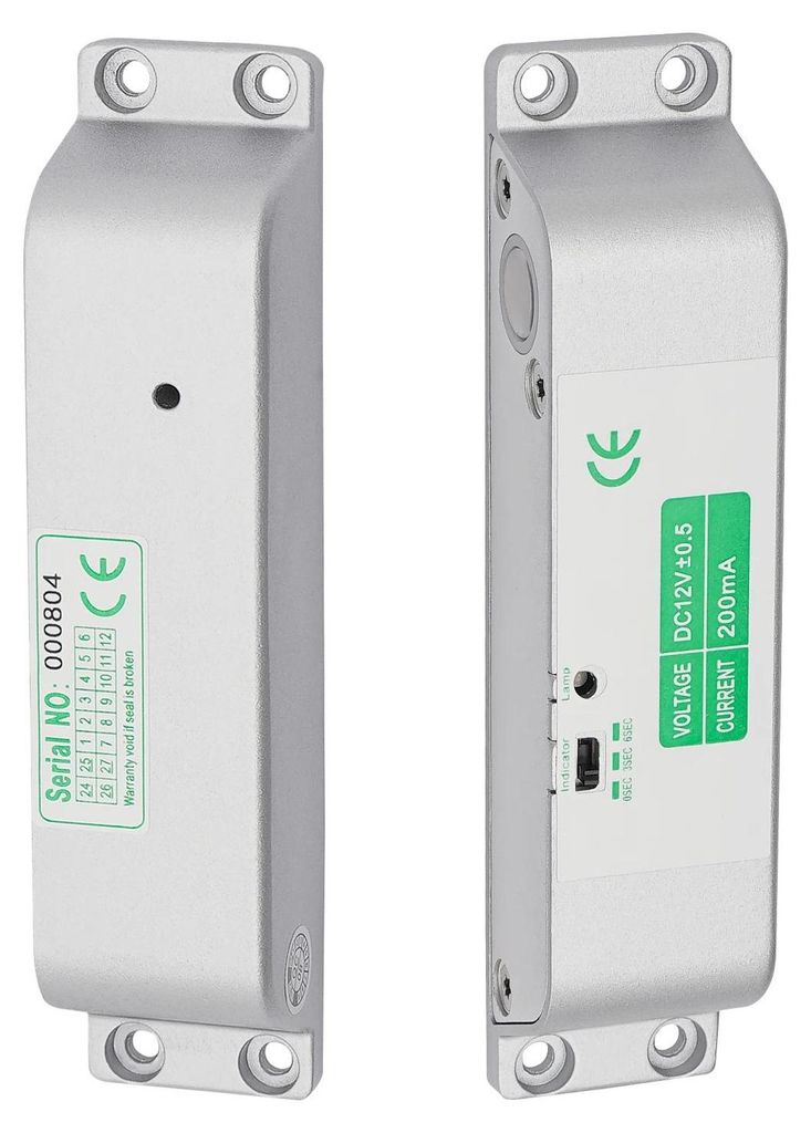 Elektrisches Drop-Bolt-Schloss - Set - Magnetische Induktion - Für Stahl-, Holz- & Feuerschutztüren - Aluminiumlegierung - Silber