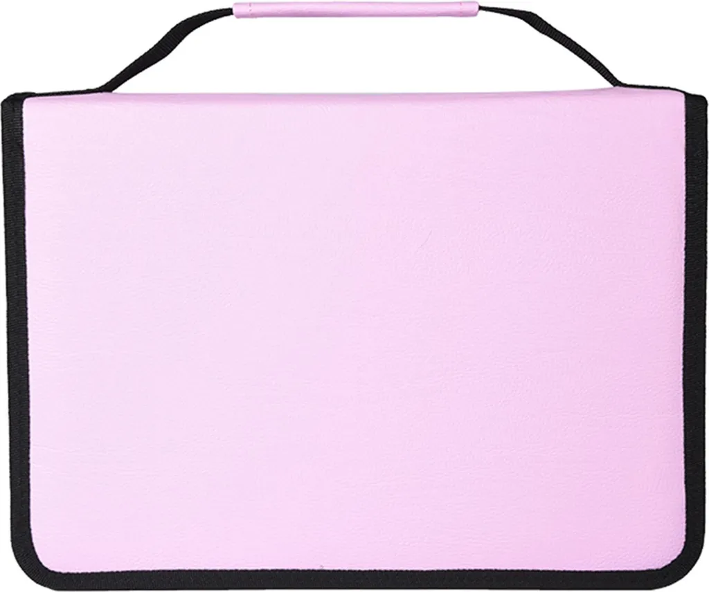 Trousse rose à fermeture éclair robuste et anse de transport pratique