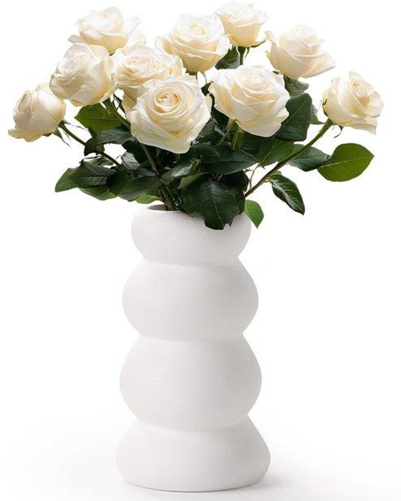 Keramische Vaas Beige für Trockenblumen Deko Wohnzimmer
