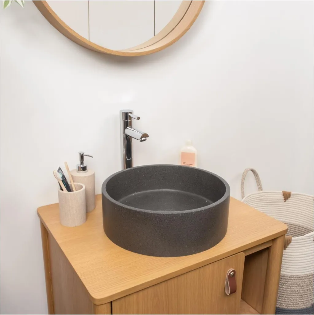 Vasque à poser ronde 36x36 cm SANDY - Vasque Céramique Blanche Design