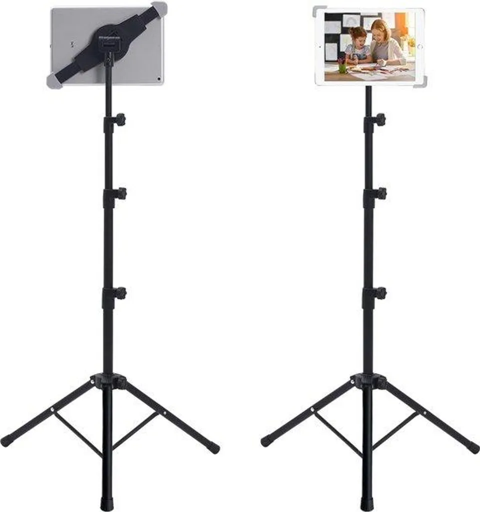 Support de sol pour tablette et iPad pour lit réglable en hauteur noir