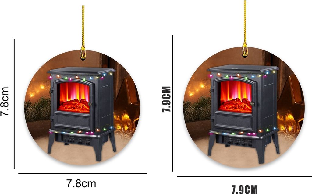 Weihnachtsbaum-Anhänger, farbecht, umweltfreundlich, Holz, Keramik, Müllcontainer, Feuerornamente für Zuhause