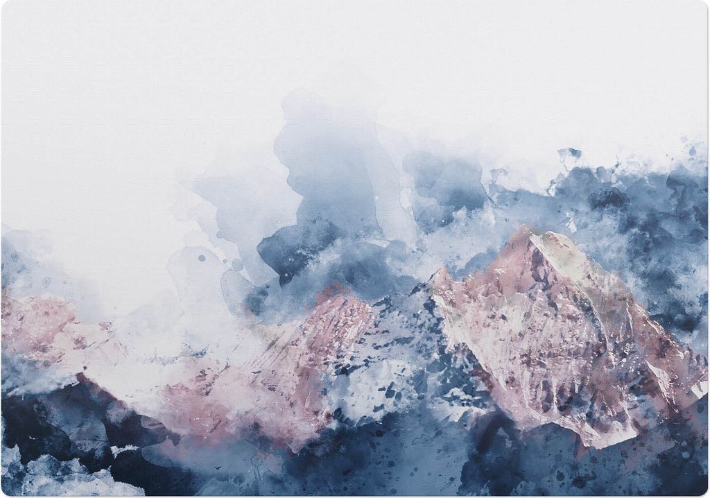Aquarell-Panorama – Bodenschutzmatte – Rutschfest – Schutzmatte für Büro – Vinylmatte – Stuhlunterlage –100 x 70 cm
