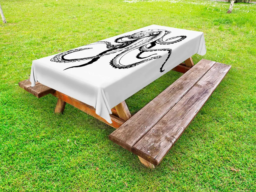 Tovaglia Rettangolare ABAKUHAUS 145x210 Calamaro Bianco e Nero