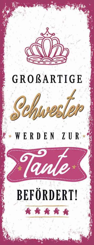 vianmo Holzschild 27x10 cm Großartige Schwester werden Tante Spruch Zitat