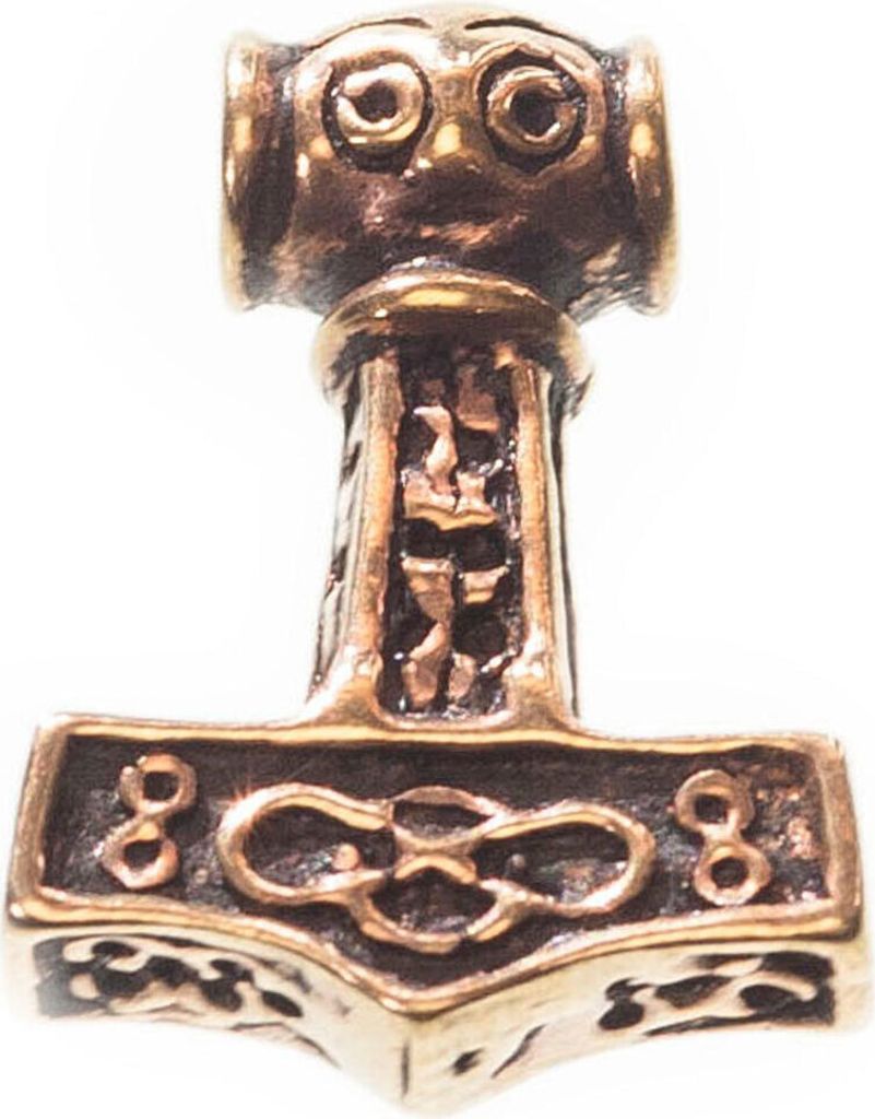 Mjölnir Thors Hammer klein Bronze Anhänger Schmuck Thorhammer 18x13mm
