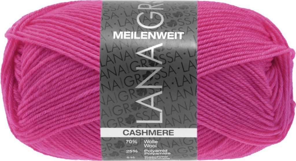 A ball of pink yarn with a label.
