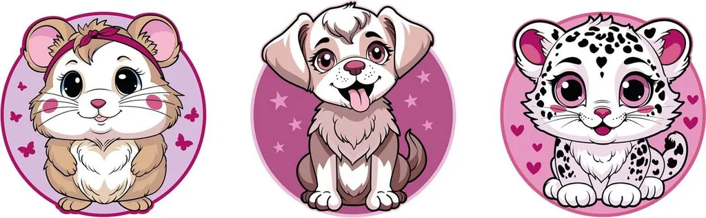 Magiche Patches Schneiders Cute Pets Rosa | Set 3 Pezzi Zaino