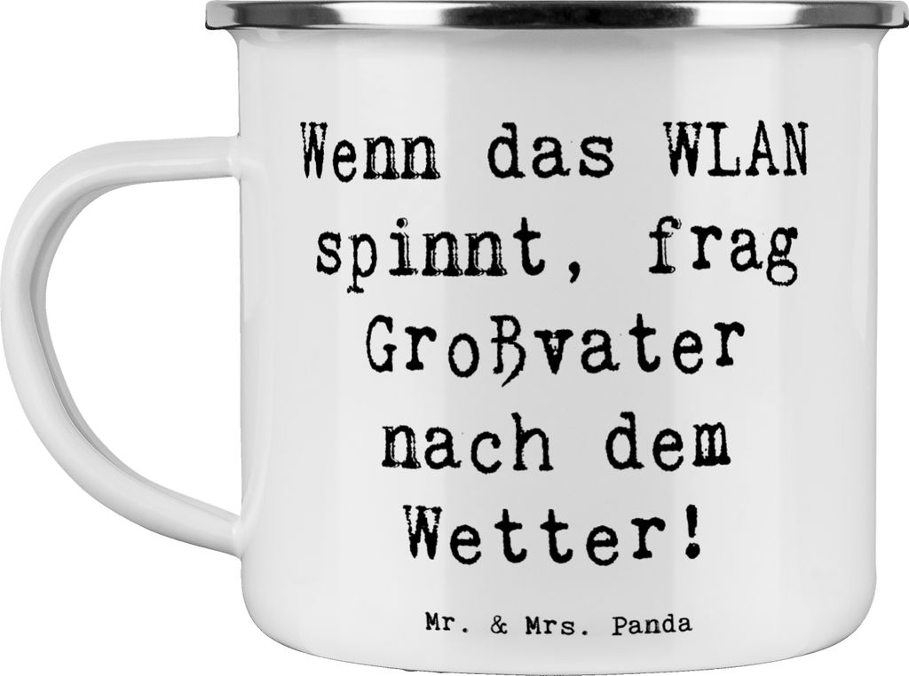 Mr. & Mrs. Panda becher emaille Spruch Großvater Wissen - Weiß - Geschenk, für, Tasse, Opa, Dankeschön, Technologie, persönliche Erinnerungen,...