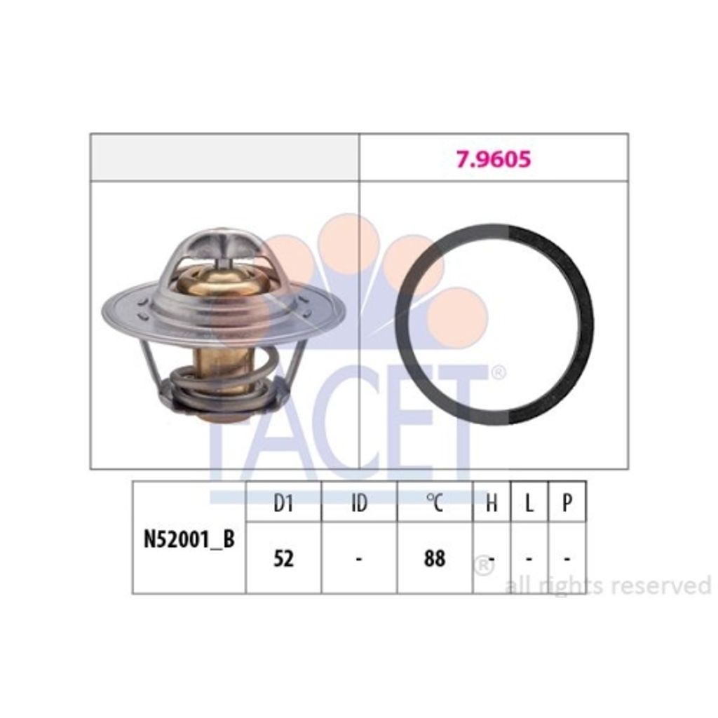 1 Thermostat, Kühlmittel FACET 7.8312 Italy - OE Equivalent für MG ROVER