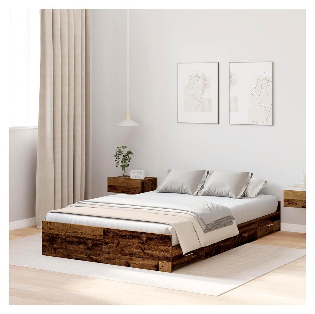 Bettgestell Altes Holz 120x190 cm