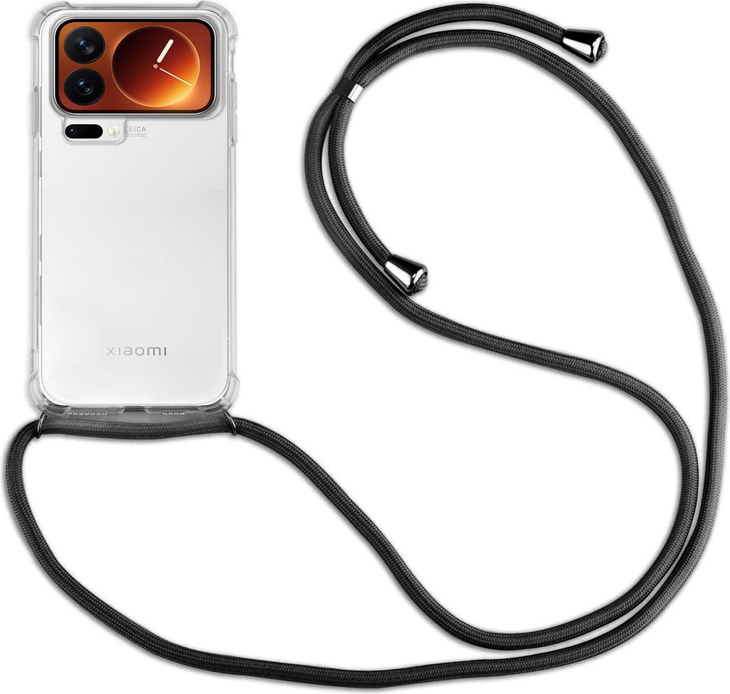 Handykett für Xiaomi 17 Pro Max Hülle mit Kordel Handyhülle mit Band in Schwarz