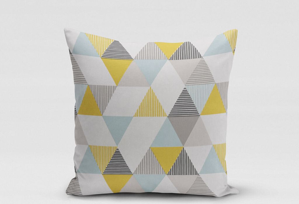 SCHÖNER LEBEN. Kissenhülle Brio Dreiecke Mineral mint grün grau Größe 60x60cm (HxB) 60x60cm (HxB) Größe