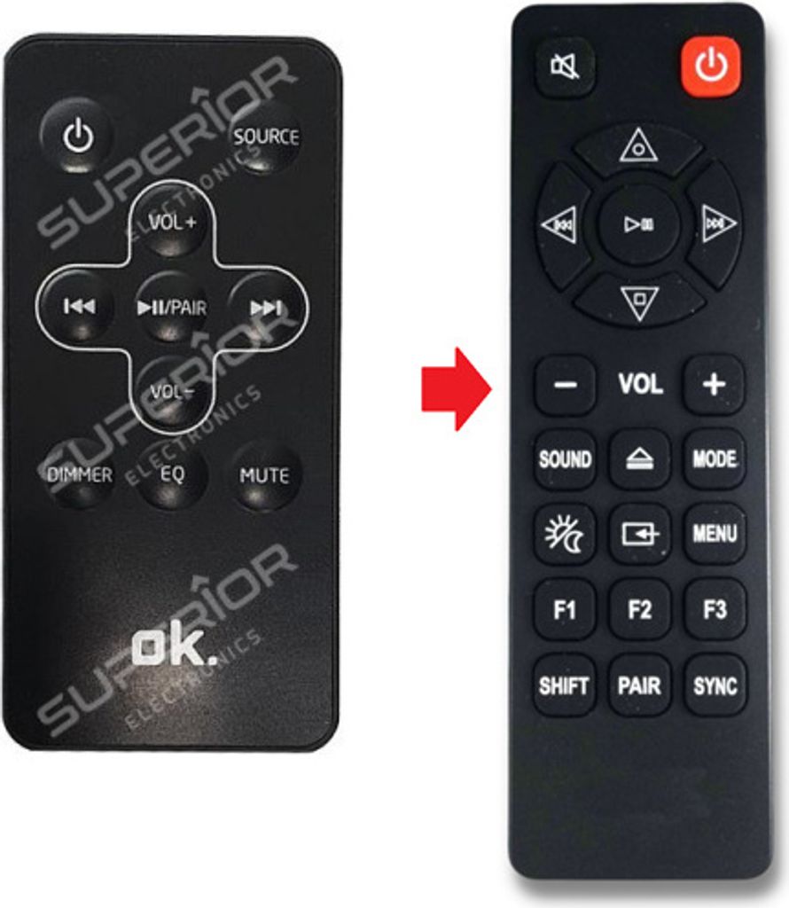 Ersatz Fernbedienung passend für OK. OCS100BT-B Soundbar