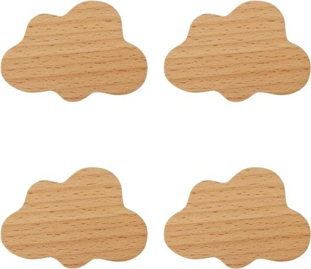 Boutons en bois pour tiroirs avec vis et étriers anti-jeu inclus